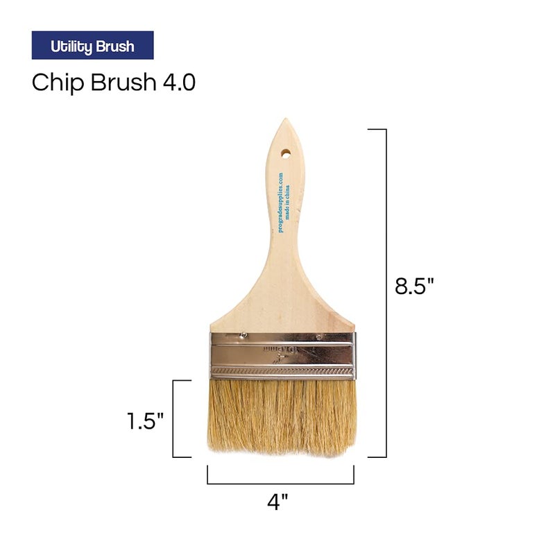 Pro-Grade Pro Grade - Chip Paint Brushes - 36 Ea 4 Inch Chip Paint Brush Light Brown - Image 2